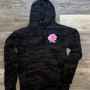 Anti Social Social Club Black Camo Cherry Blossom Hoodie with White Text